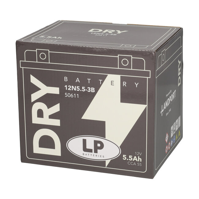 Landport (LP) 12N5,5-3B motor accu 12 volt 5,5 ah (50611 - MD 12N5,5-3B)