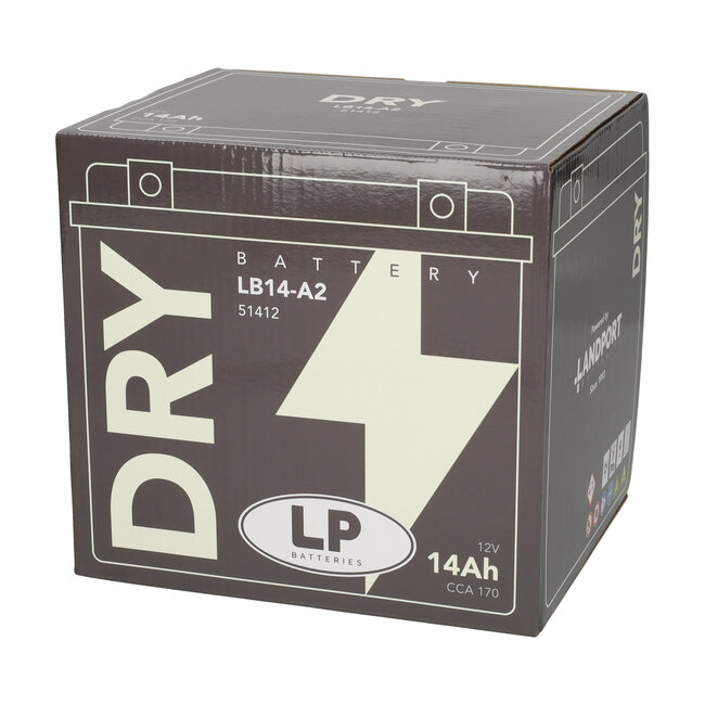 Landport (LP) LB14-A2 motor accu 12 volt 14,0 ah (51412 - YB14-A2)