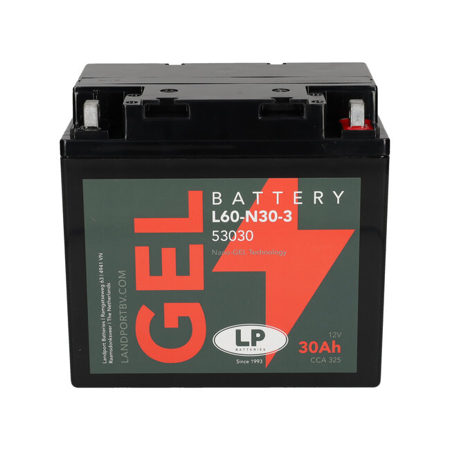 Landport (LP) L60-N30-3 motor GEL accu 12 volt 30,0 ah (53030 - G60-N30L-A)