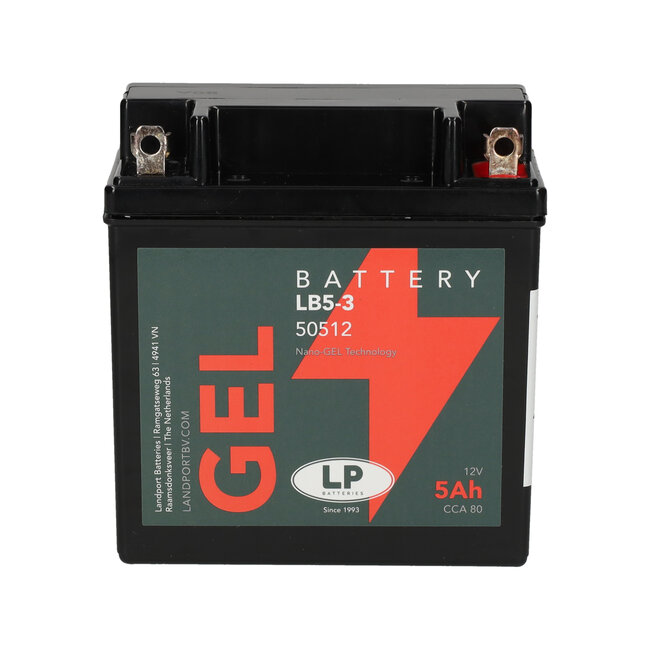 Landport (LP) LB5-3 motor GEL accu 12 volt 5,0 ah (50512 - LB5L-B)