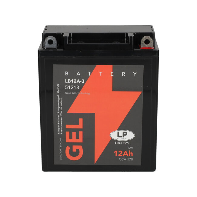Landport (LP) LB12A-3 motor GEL accu 12 volt 12,0 ah (51213 - GB12AL-A)