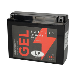 Landport (LP) LB16AL-A2 motor GEL accu 12 volt 16 ah (51616 - GB16AL-A2)
