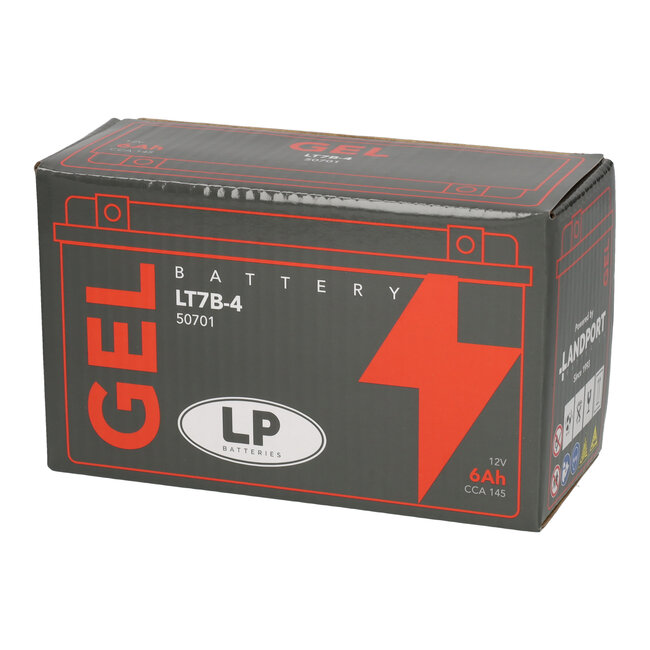 Landport (LP) LT7B-4 motor GEL accu 12 volt 6 ah (50701 - GT7B-4)