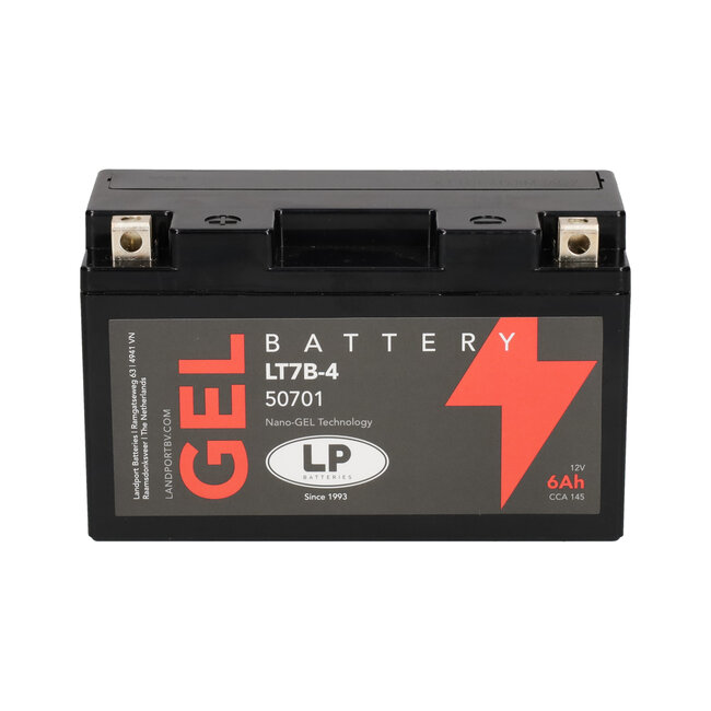 Landport (LP) LT7B-4 motor GEL accu 12 volt 6 ah (50701 - GT7B-4)