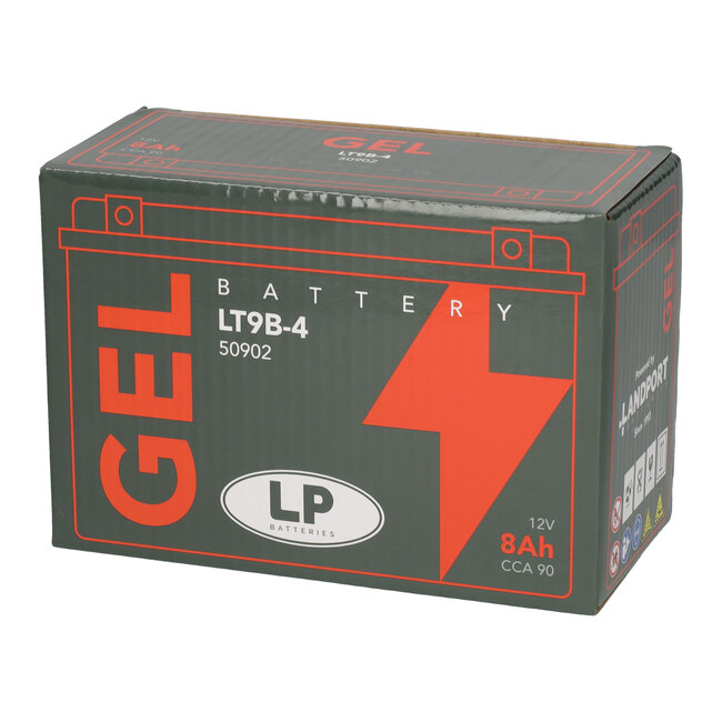 Landport (LP) LT9B-4 motor GEL accu 12 volt 8,0 ah (50902 - GT9B-4)