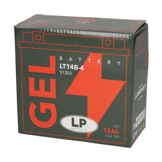 Landport (LP) LT14B-4 motor GEL accu 12 volt 12,0 ah (51203 - GT14B-4)