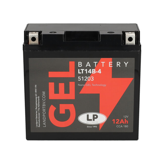 Landport (LP) LT14B-4 motor GEL accu 12 volt 12,0 ah (51203 - GT14B-4)