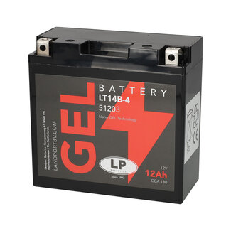 Landport (LP) LT14B-4 motor GEL accu 12 volt 12 ah (51203 - GT14B-4)