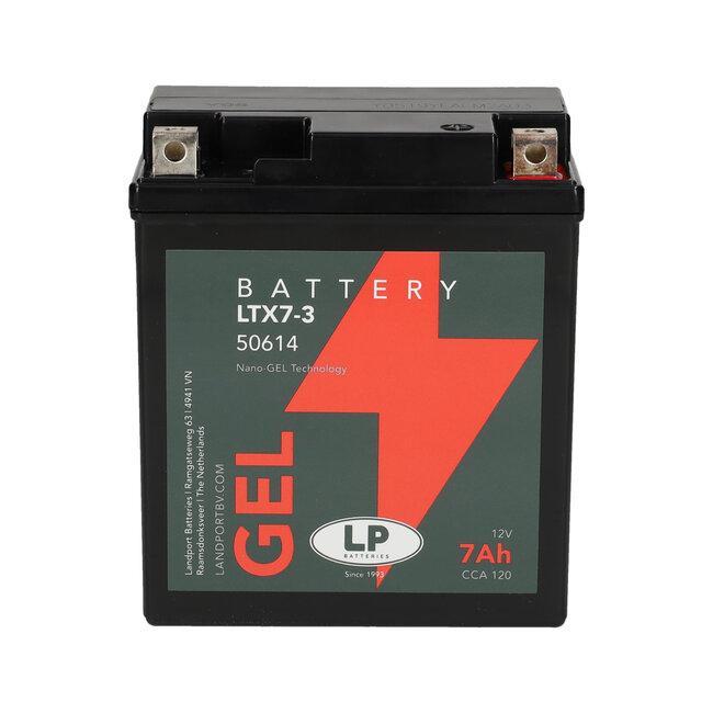 Landport (LP) LTX7-3 motor GEL accu 12 volt 7,0 ah (50614 - GTX7-3)