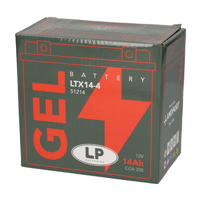 Landport (LP) LTX14-4 motor GEL accu 12 volt 14,0 ah (51214 - GTX14-4)