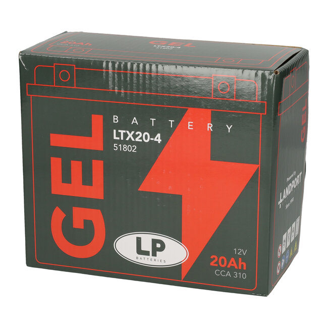 Landport (LP) LTX20-4 motor GEL accu 12 volt 20,0 ah (51802 - GTX20-4)