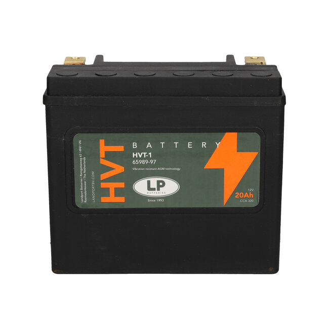 Landport (LP) HVT-1 Harley accu AGM 12 volt 20 ah (MH HVT-1) met de + rechts voor