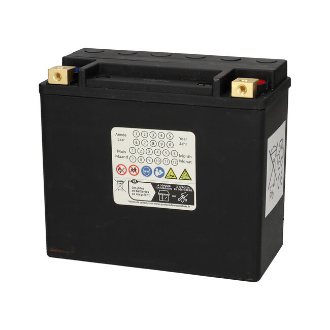 Landport (LP) HVT-1 Harley accu AGM 12 volt 20 ah (MH HVT-1) met de + rechts voor