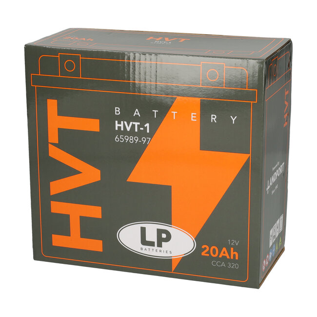 Landport (LP) HVT-1 Harley accu AGM 12 volt 20 ah (MH HVT-1) met de + rechts voor