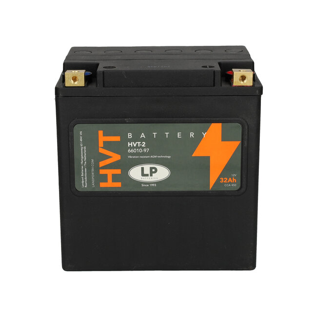 Landport (LP) HVT-2 Harley accu AGM 12 volt 30 ah (MH HVT-2) met de + rechts voor