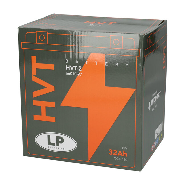 Landport (LP) HVT-2 Harley accu AGM 12 volt 30 ah (MH HVT-2) met de + rechts voor