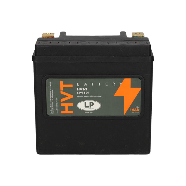 Landport (LP) HVT-3 Harley accu AGM 12 volt 14 ah (MH HVT-3) met de + rechts voor