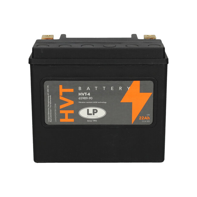 Landport (LP) HVT-4 Harley accu AGM 12 volt 22 ah (MH HVT-4) met de + rechts voor