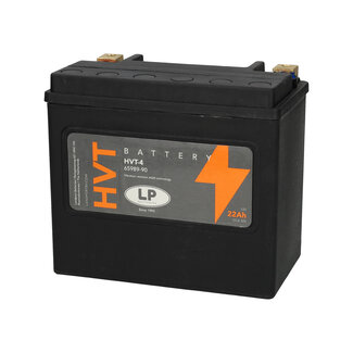 Landport (LP) HVT 4 Harley AGM accu 12 volt 22 ah type 65989-90 (MH HVT-4) met de + rechts voor
