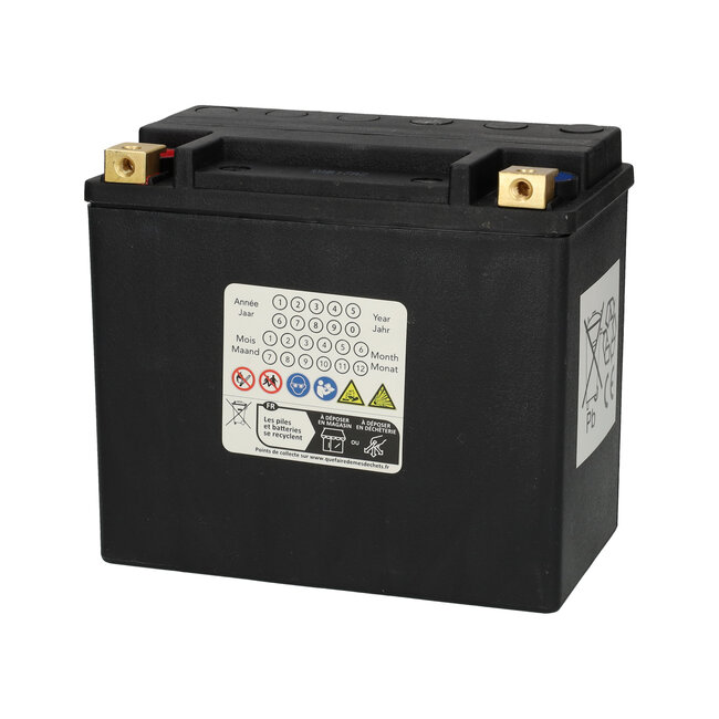 Landport (LP) HVT-5 Harley accu AGM 12 volt 22 ah (MH HVT-5) met de + links voor