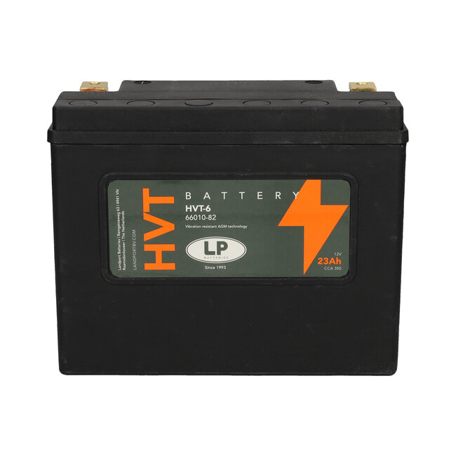 Landport (LP) HVT-6 Harley accu AGM 12 volt 23 ah (MH HVT-6) met de + rechts voor