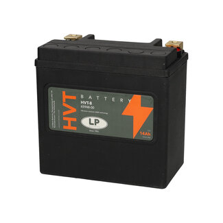 Landport (LP) HVT 8 Harley AGM accu 12 volt 14 ah type 65948-00 (MH HVT-8) met de + links voor