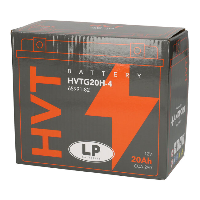 Landport (LP) Harley accu HVTG20H-4 (MH GHD20H-4) 12 volt 19 ah met de + links voor