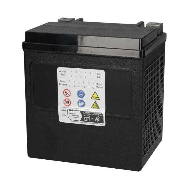 Landport (LP) Harley accu HVTG30H-3 (MH GHD30H-3) 12 volt 30,0 ah met de + rechts voor