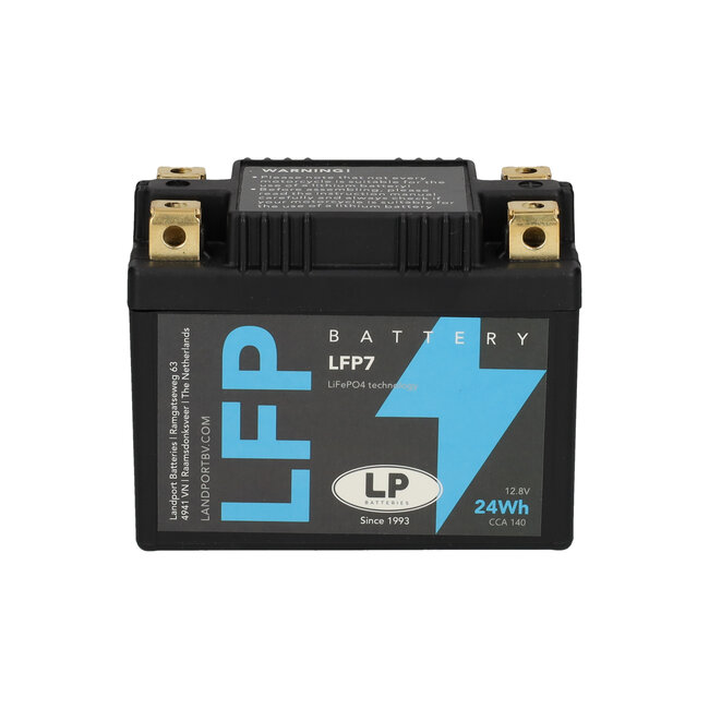 Landport (LP) LFP7 12 volt 24,0 Wh ﻿Lithium LiFePO4 accu