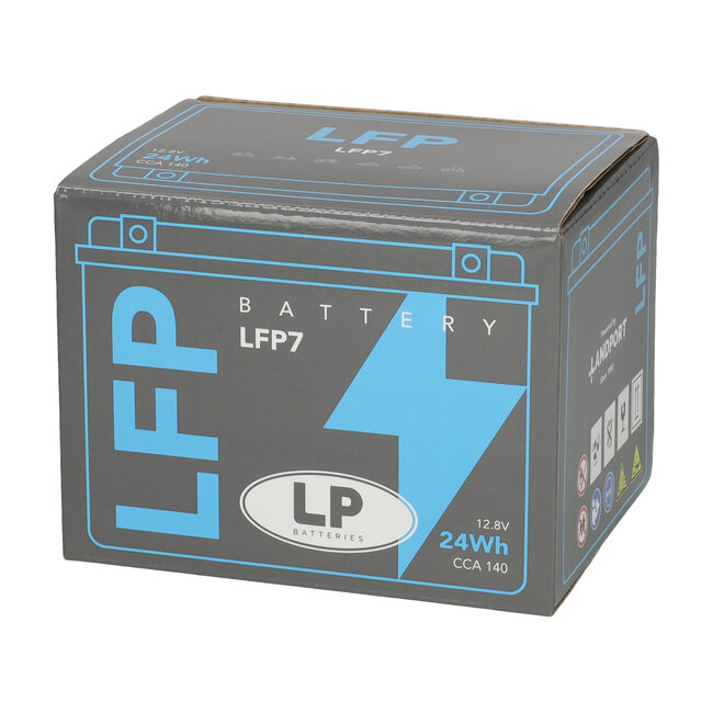 Landport (LP) LFP7 12 volt 24,0 Wh ﻿Lithium LiFePO4 accu