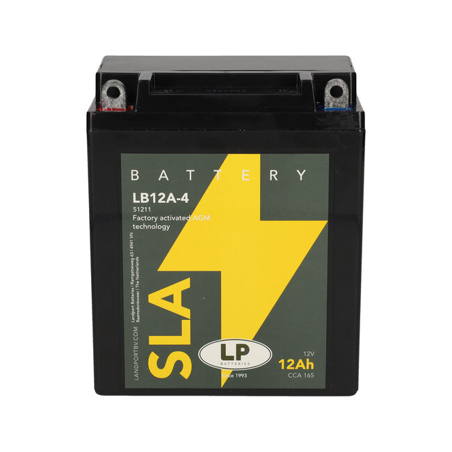 Landport (LP) SLA LB12A-4 motor accu 12 volt 12 ah (51211 - YB12A-4)