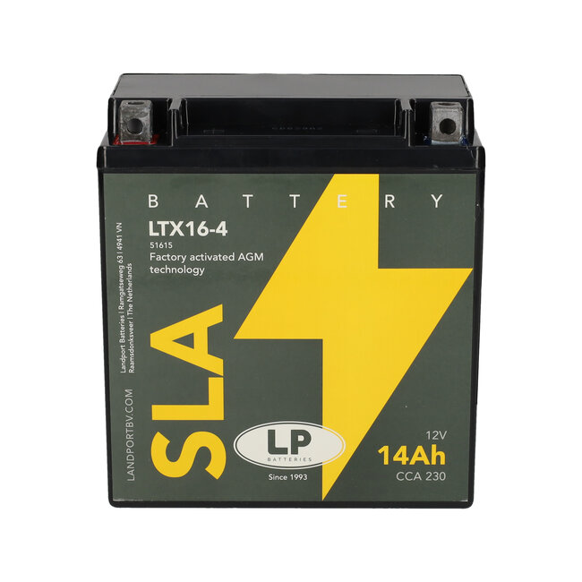 Landport (LP) SLA LTX16-4 motor accu 12 volt 14 ah (51615 - YTX16-4)