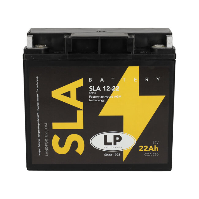 Landport (LP) SLA 12-22 Motor accu 12 volt 22,0 ah (52113 - MS SLA 12-22)