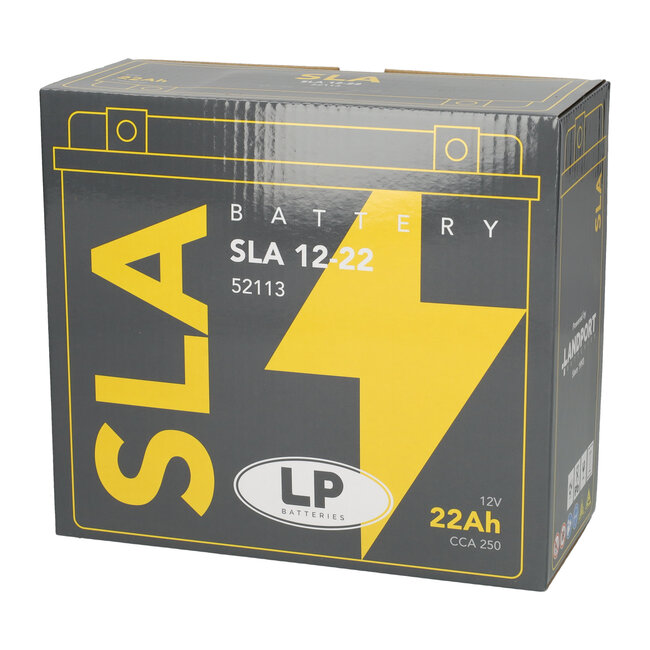 Landport (LP) SLA 12-22 Motor accu 12 volt 22,0 ah (52113 - MS SLA 12-22)