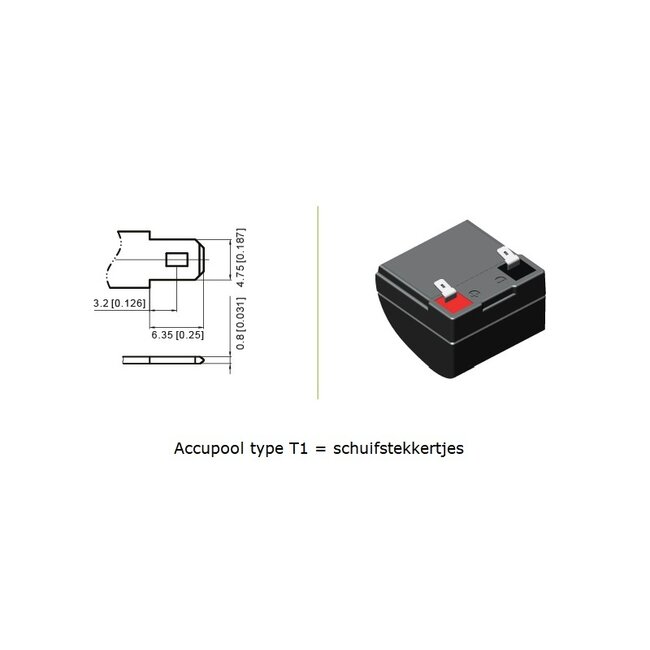 Landport (LP) VRLA-LP accu 12 volt 3,4 ah LP12-3,4 VDS