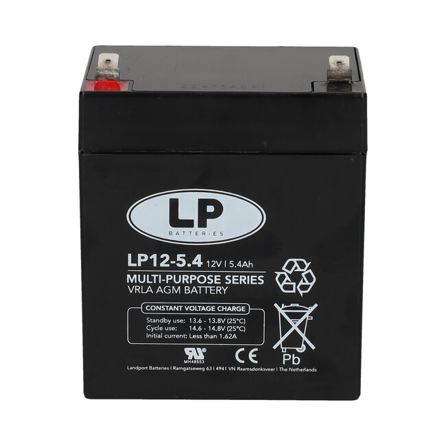 Landport (LP) VRLA-LP accu 12 volt 5,4 ah LP12-5,4 (t2)