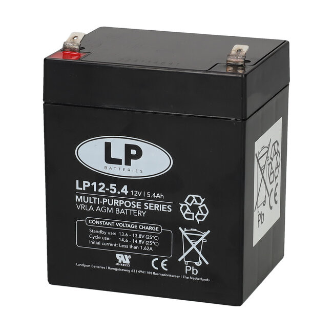 Landport (LP) VRLA-LP accu 12 volt 5,4 ah LP12-5,4 (t2)