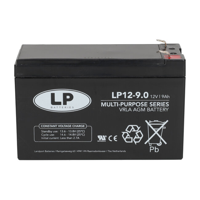 Landport (LP) VRLA-LP accu 12 volt 9 ah LP12-9
