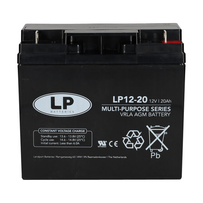 Landport (LP) VRLA-LP accu 12 volt 20.0 ah LP12-20