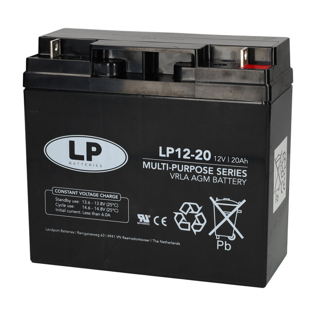 Landport (LP) VRLA-LP accu 12 volt 20.0 ah LP12-20