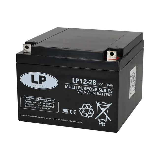 Landport (LP) VRLA-LP accu 12 volt 28.0 ah LP12-28