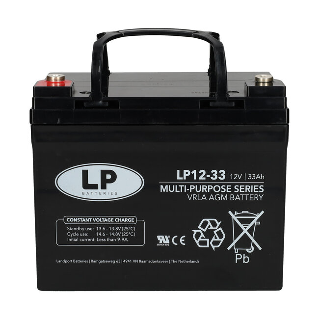 Landport (LP) VRLA-LP accu 12 volt 33.0 ah LP12-33
