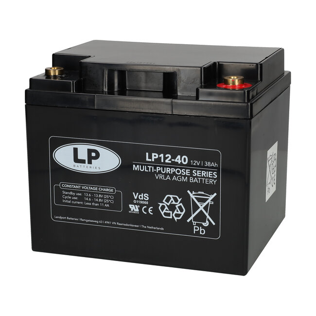 Landport (LP) VRLA-LP accu 12 volt 38.0 ah LP12-40 VDS