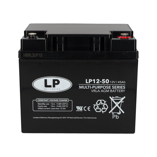 Landport (LP) VRLA-LP accu 12 volt 45 ah LP12-50