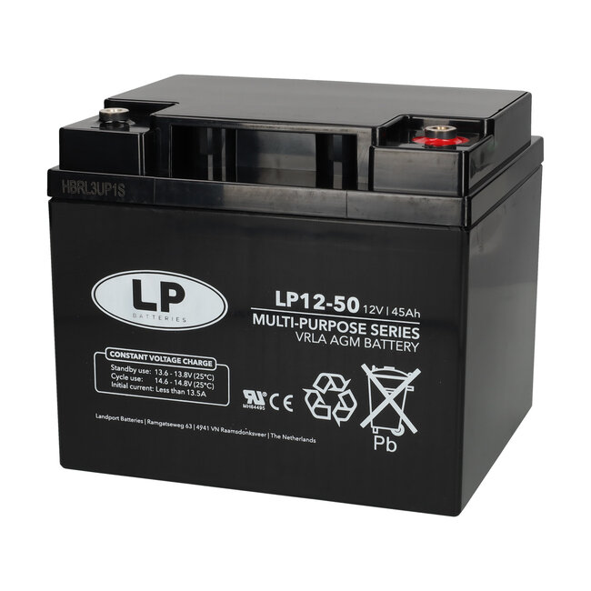 Landport (LP) VRLA-LP accu 12 volt 45 ah LP12-50