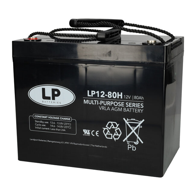 Landport (LP) VRLA-LP accu 12 volt 80 ah LP12-80H