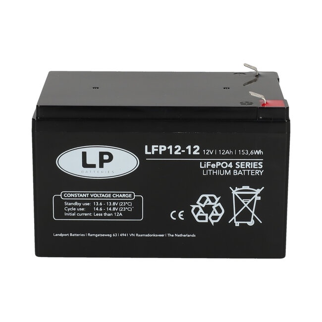 Landport (LP) Lithium accu LFP V12,8-12 LiFePo4 12 volt 12 Ah 153 Wh