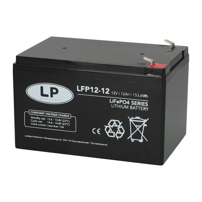 Landport (LP) Lithium accu LFP V12,8-12 LiFePo4 12 volt 12 Ah 153 Wh
