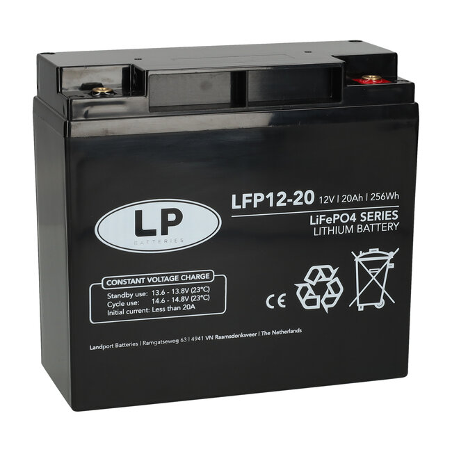 Landport (LP) Lithium accu LFP V12,8-20 LiFePo4 12 volt 20 Ah 256 Wh