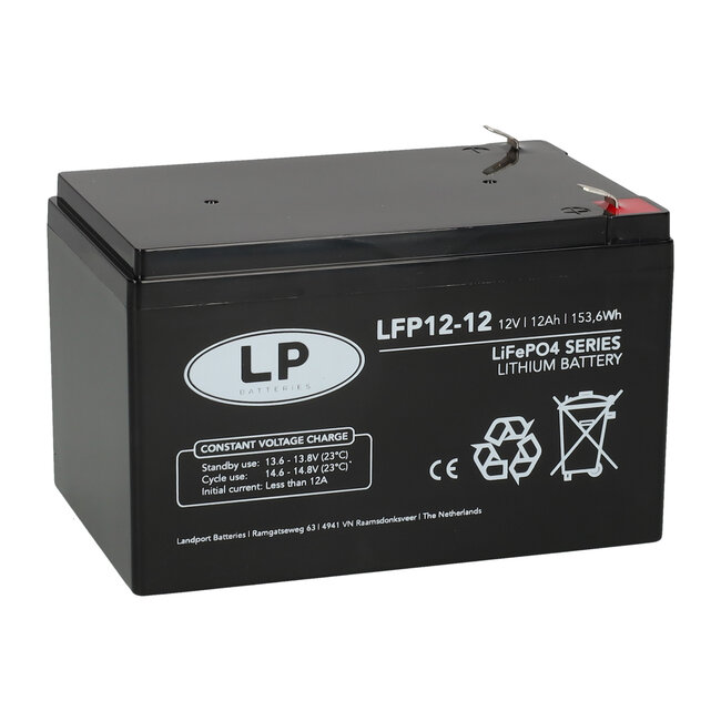 Landport (LP) Lithium accu LFP V12,8-12 LiFePo4 12 volt 12 Ah 153 Wh